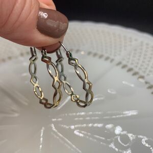 Vintage Woven Silver Hoop earrings